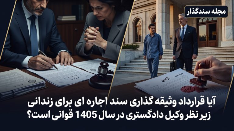 آیا قراداد وثیقه گذاری سند اجاره ای برای زندانی زیر نظر وکیل دادگستری درسال1405 قانونی است؟